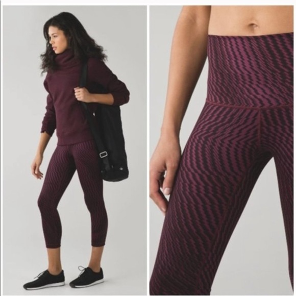 lululemon athletica Pants - Lululemon Wunder Under Zig Zag Cropped Leggings 4